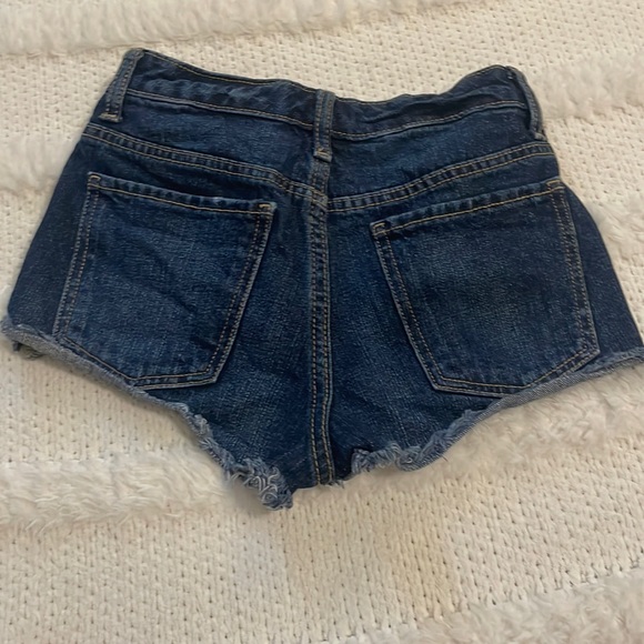 Mossimo High waisted denim jeans shorts fringe Junior women’s size 1 - Picture 6 of 11